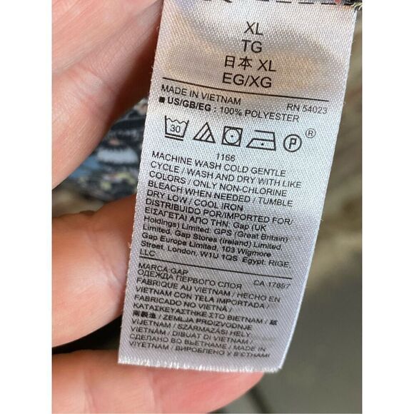 GAP Black Floral Peplum Blouse Women’s Size XL - Picture 4 of 9